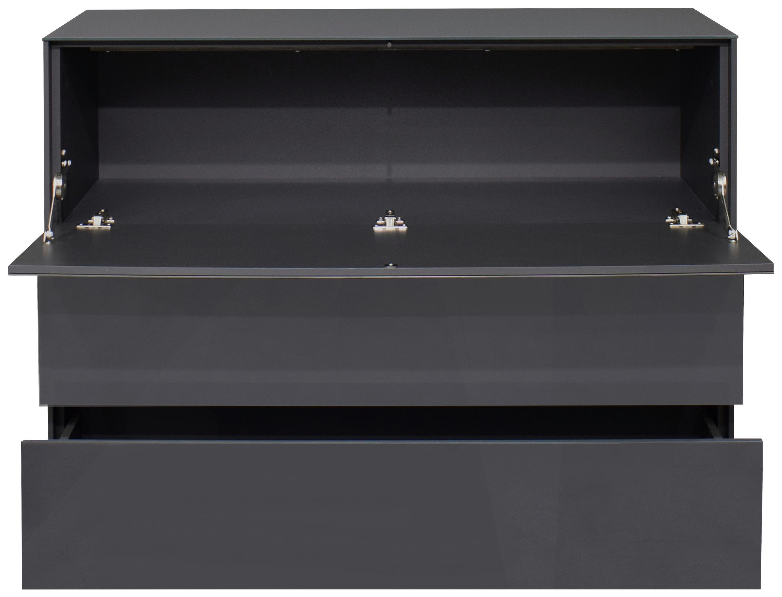 SIDEBOARD Imola  in 121/89/42 cm  - Anthrazit/Schwarz, Design, Glas/Holzwerkstoff (121/89/42cm) - Novel