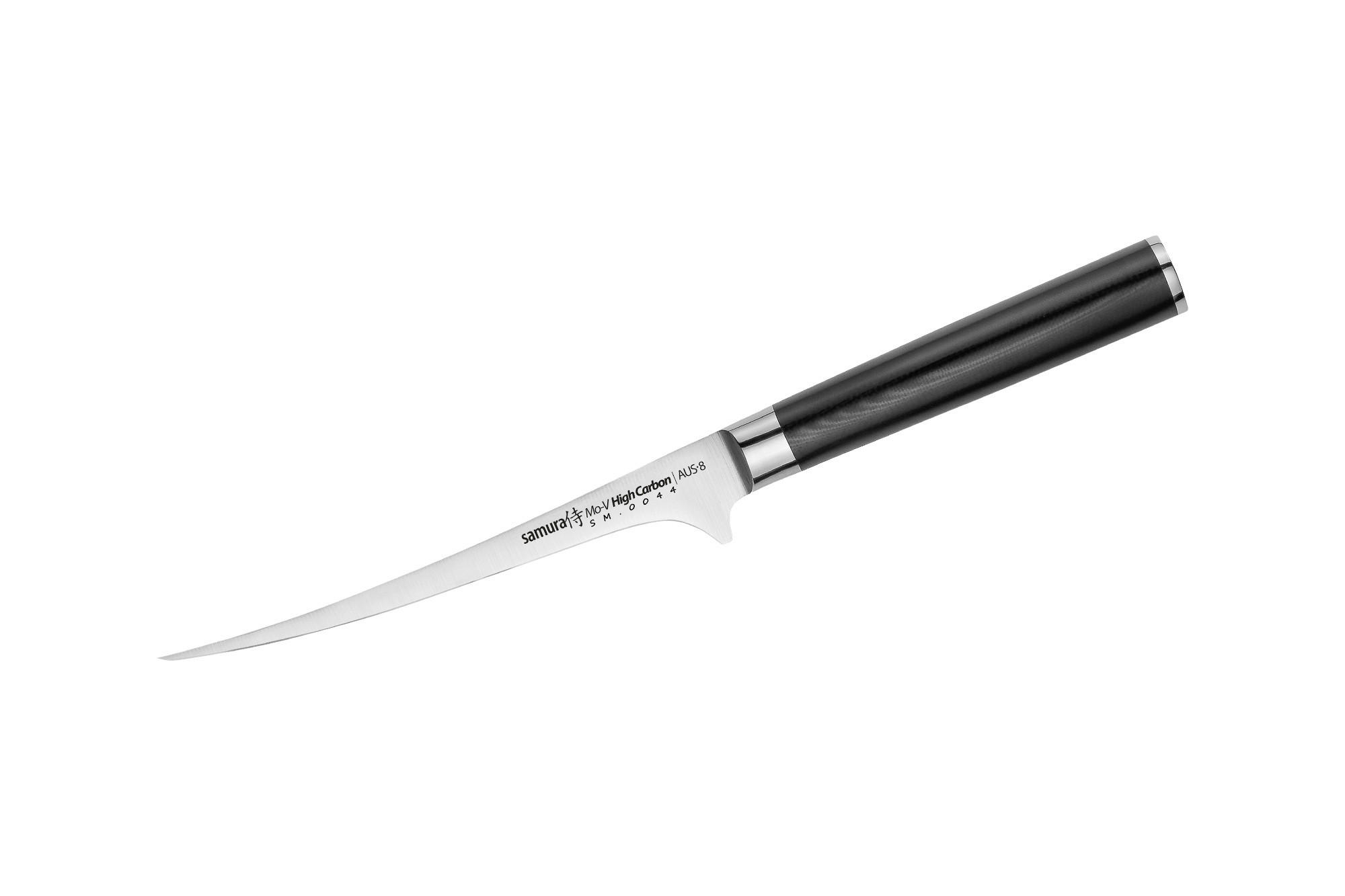 NOŽ ZA FILETIRANJE  MO-V        26 cm    oplemenjeni čelik - srebrne boje/crna, Basics, drvni materijal/metal (26cm) - Samura