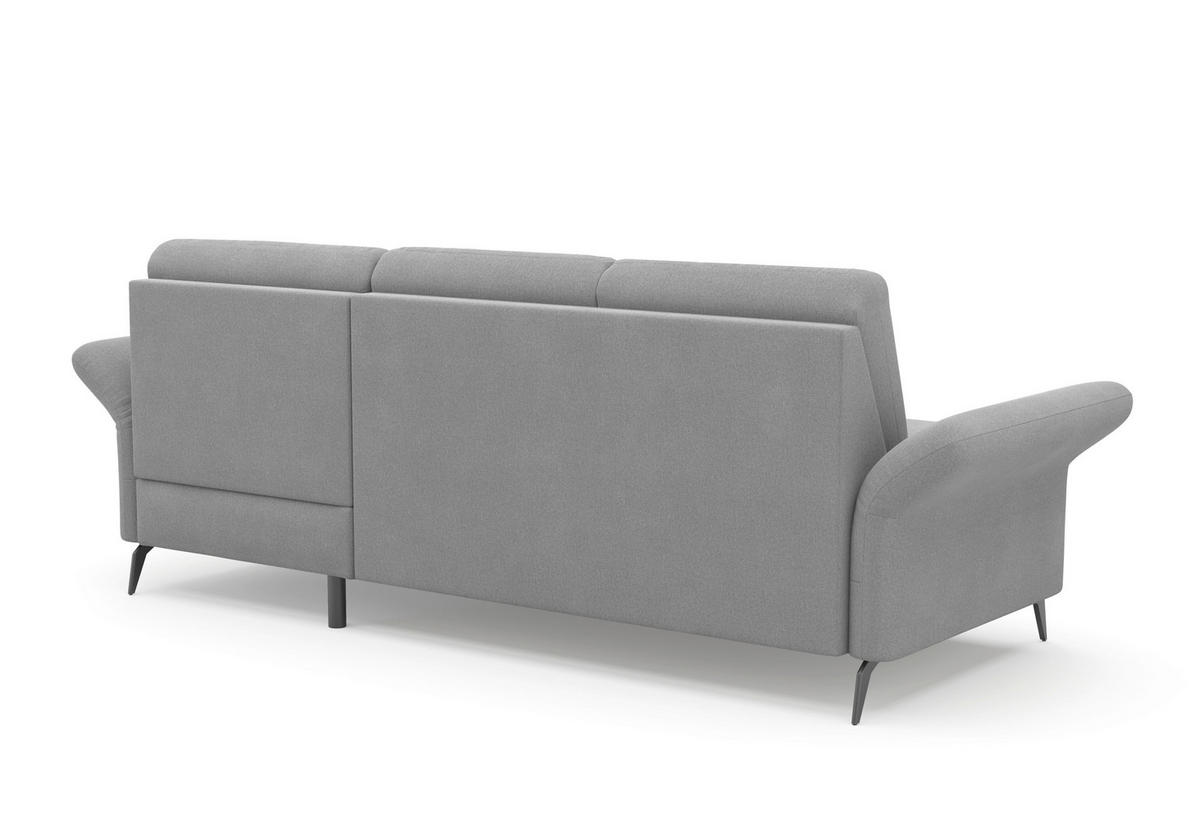 ECKSOFA in Flachgewebe Grau  - Schwarz/Grau, Konventionell, Textil/Metall (251/164cm) - Sit & More
