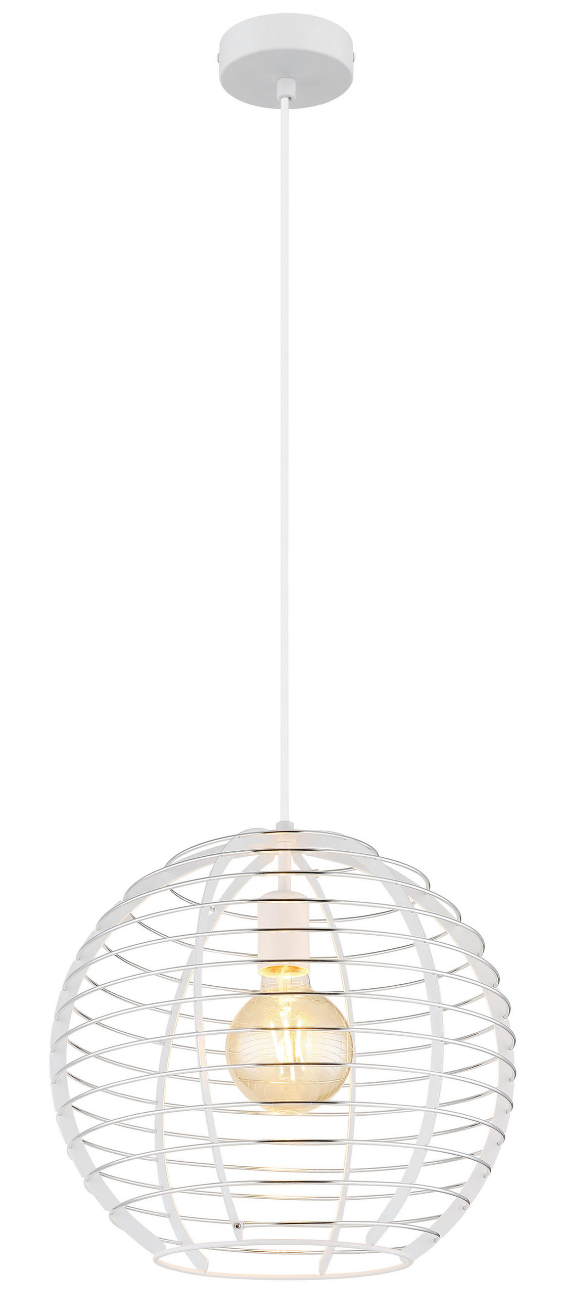 ZÁVĚSNÉ SVÍTIDLO, 35/120 cm  - bílá/barvy chromu, Basics, kov/plast (35/120cm) - Globo
