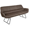SITZBANK 201,5/87/67,5 cm Echtleder Braun, Schwarz  - Schwarz/Braun, Design, Leder/Metall (201,5/87/67,5cm) - Dieter Knoll