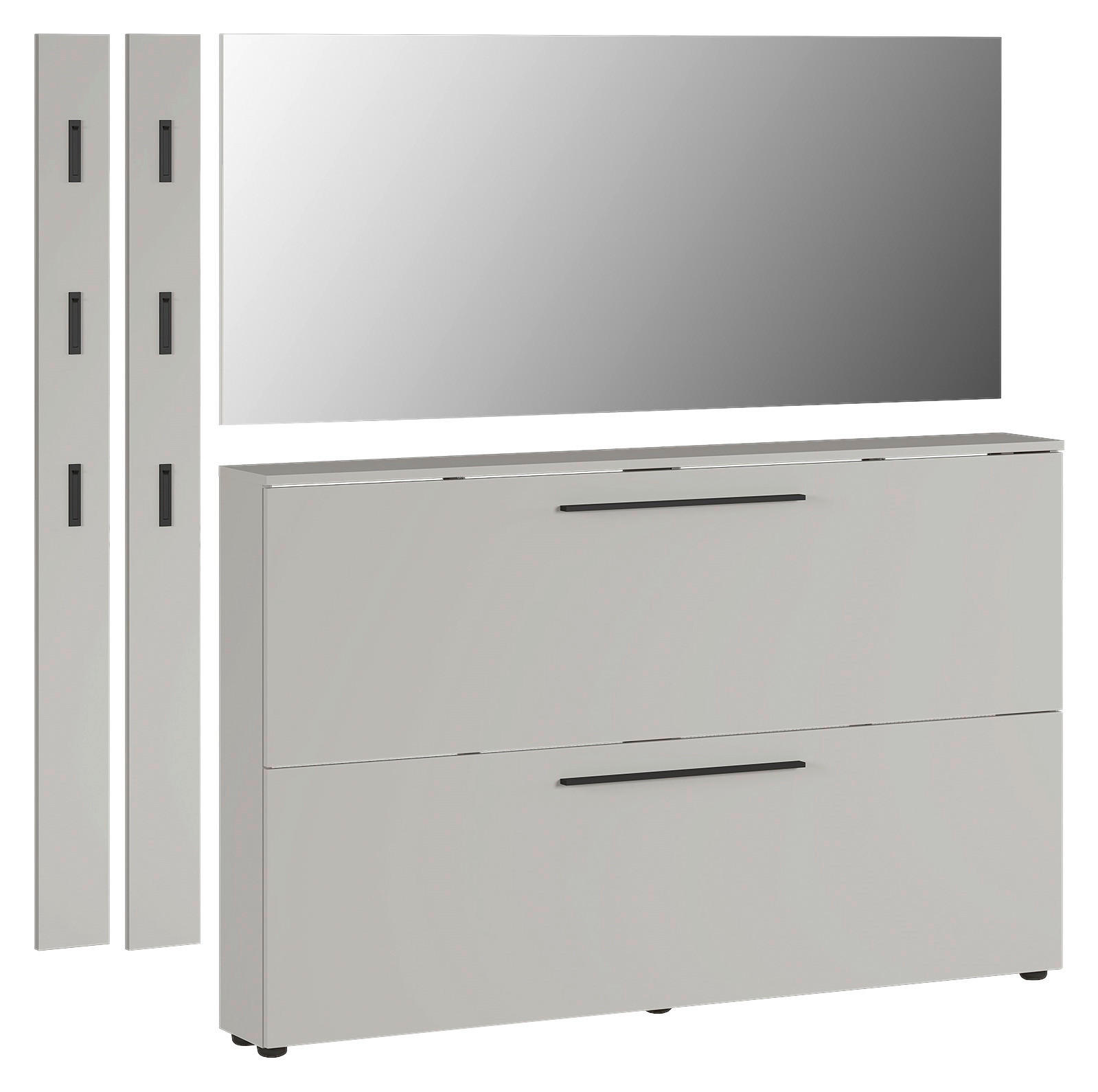 GARDEROBE 4-teilig  in 185/200/19 cm  - Kaschmir, Basics, Glas/Holzwerkstoff (185/200/19cm)