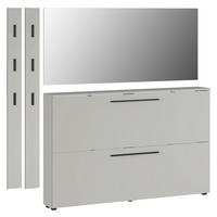 GARDEROBE 4-teilig  in 185/200/19 cm  - Kaschmir, Basics, Glas/Holzwerkstoff (185/200/19cm)