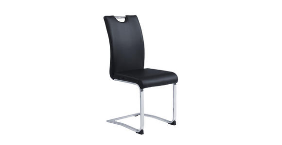 SCHWINGSTUHL in Lederlook - Chromfarben/Schwarz, Design, Textil/Metall (42/97/55cm) - Carryhome