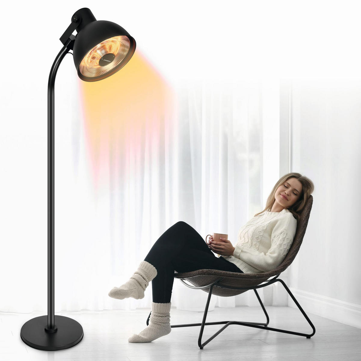 HEIZSTRAHLER STANDFUß 05101 - Schwarz, KONVENTIONELL, Kunststoff/Metall (42/230cm)