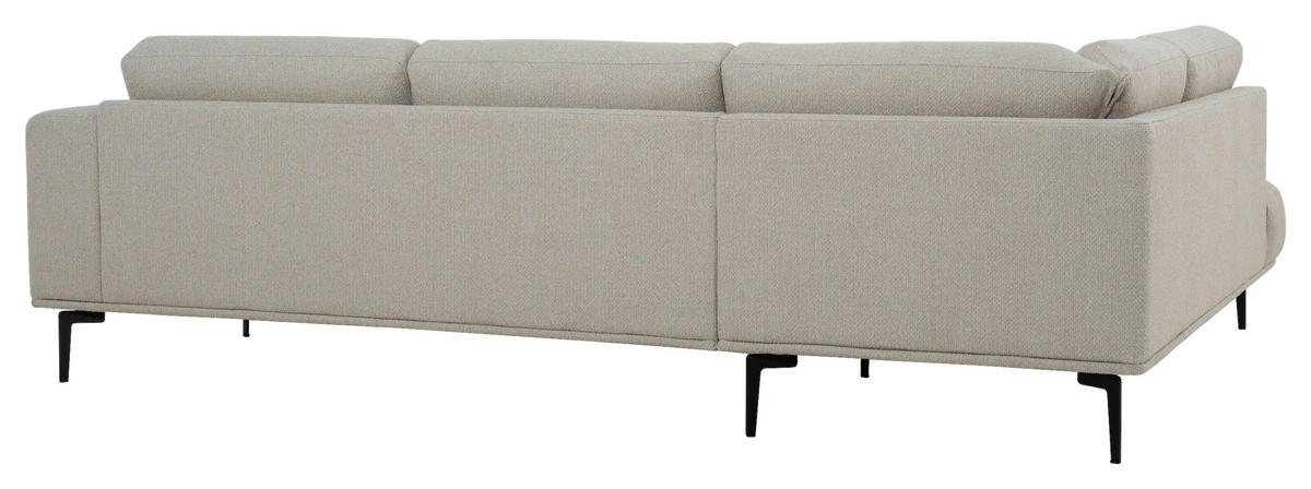SOFFA i chenille beige  - beige/svart, Klassisk, metall/trä (397/213cm) - Pure Home Comfort