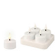 TEELICHT MIT LED - Weiß, Basics, Kunststoff (4/4,5cm) - Ambia Home