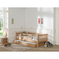 AUSZIEHBETT 90/200 cm,  in Buchefarben, Rollrost, Bettschublade, Absturzsicherung  - Buchefarben, MODERN, Holz (90/200cm) - Vipack