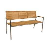 GARTENBANK 144/86/55 cm Teakholz  Edelstahl  - Silberfarben/Teakfarben, Basics, Holz/Metall (144/86/55cm) - Gardenson