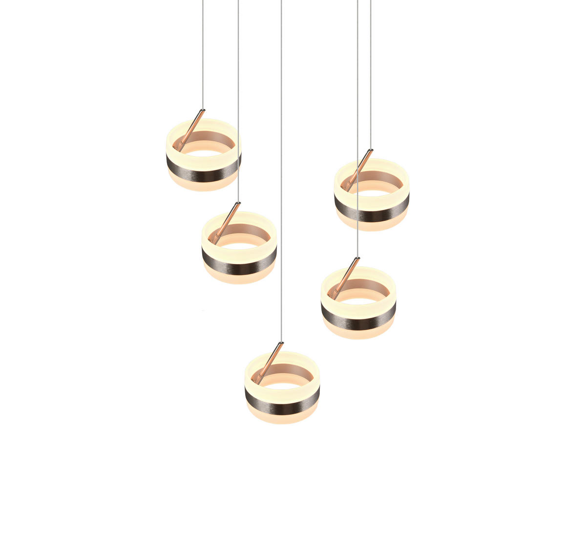 LED-HÄNGLAMPA DIOS 45/150 cm  - vit/nickelfärgad, Design, metall/plast (45/150cm) - Trio Leuchten