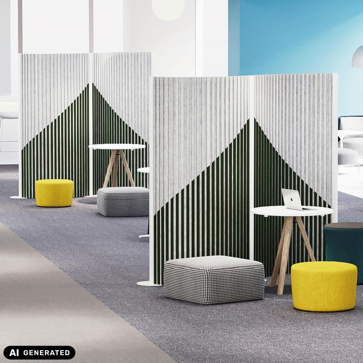 TRENNWAND  in Hellgrau, Dunkelgrau  - Dunkelgrau/Hellgrau, Design, Kunststoff/Textil (210/160/25cm) - MID.YOU
