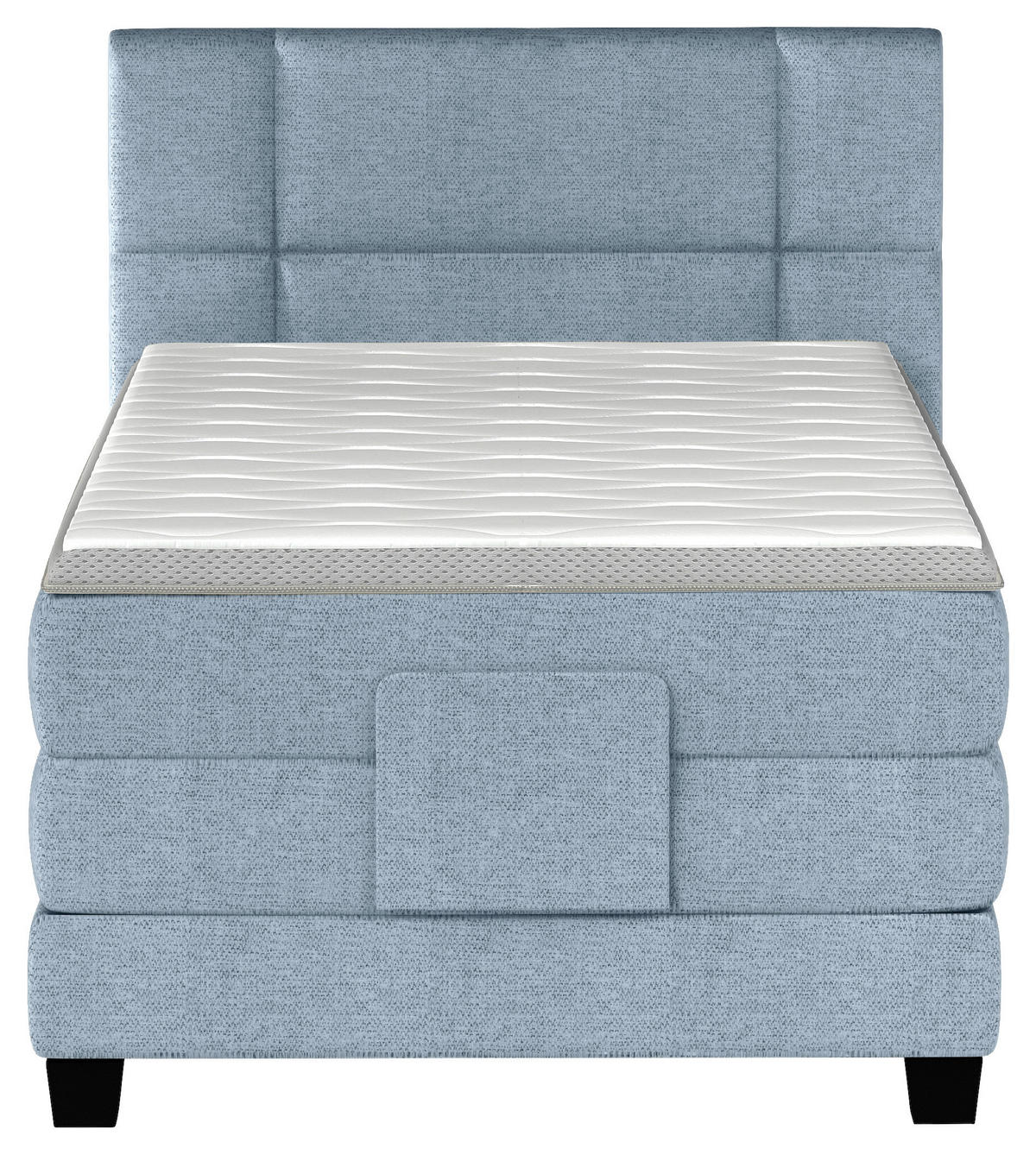 BOXSPRINGBETT 90/200 cm  in Hellblau  - Schwarz/Hellblau, KONVENTIONELL, Holz/Kunststoff (90/200cm) - Esposa