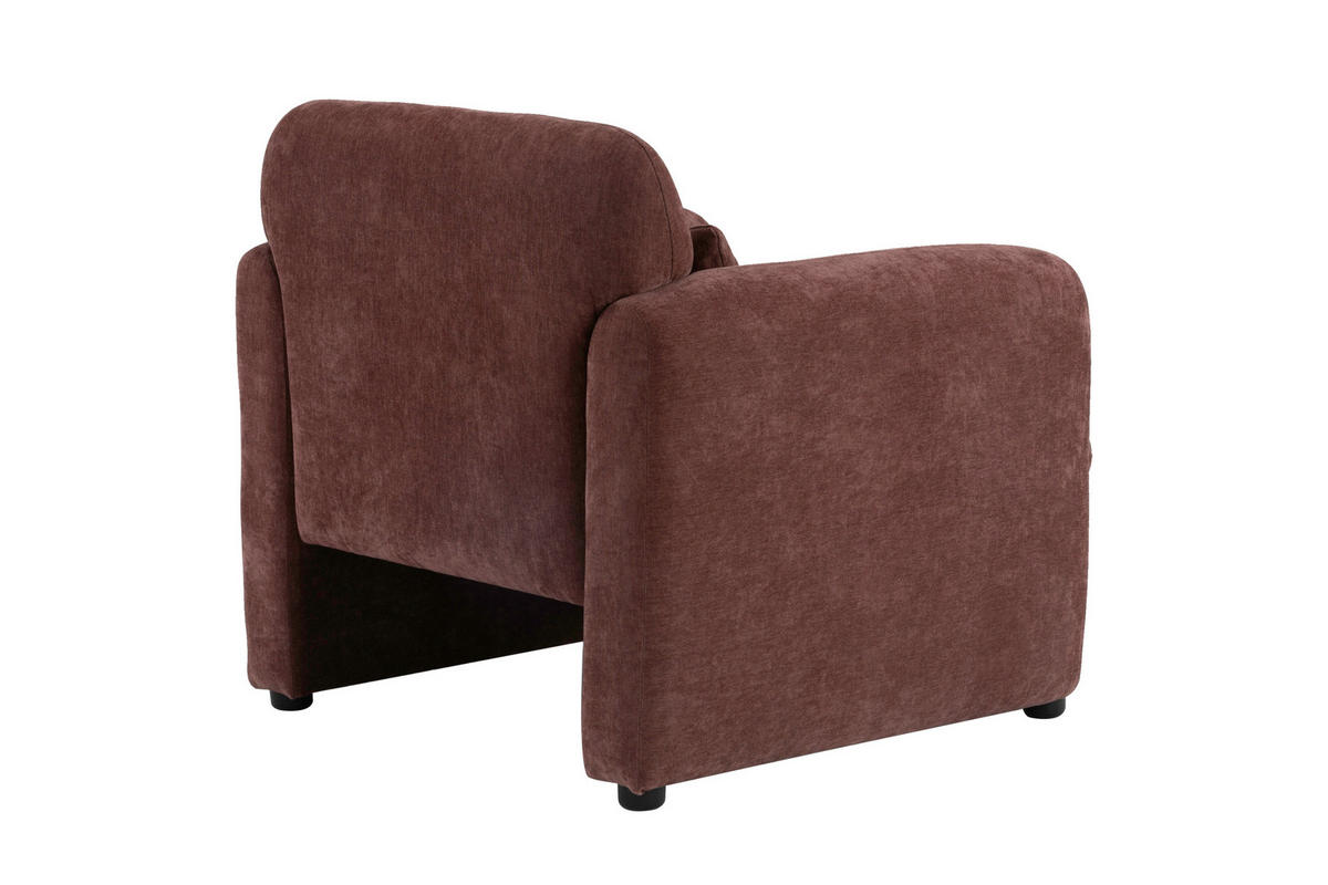 SESSEL in Samt Dunkelrot  - Schwarz/Dunkelrot, Design, Kunststoff/Textil (83/83/76cm) - MID.YOU