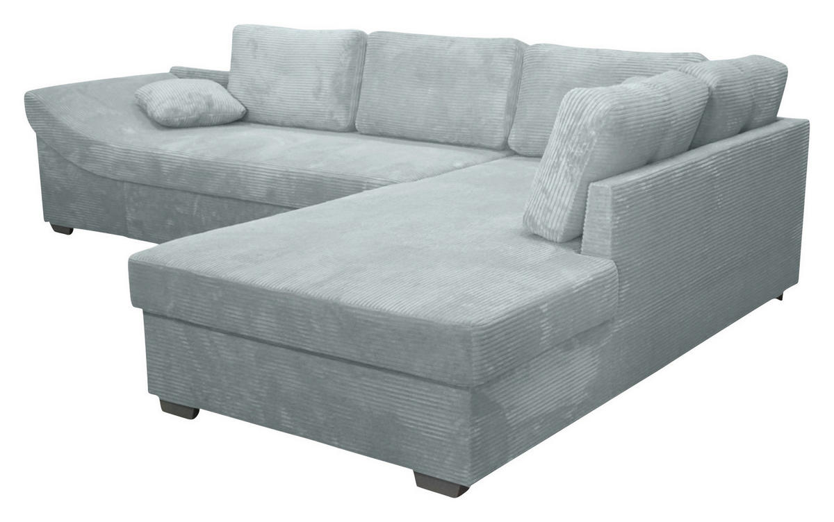 ROHOVÁ SEDAČKA, textil, světle šedá - šedá/barvy stříbra, Konvenční, dřevo/textil (298/202cm) - Carryhome