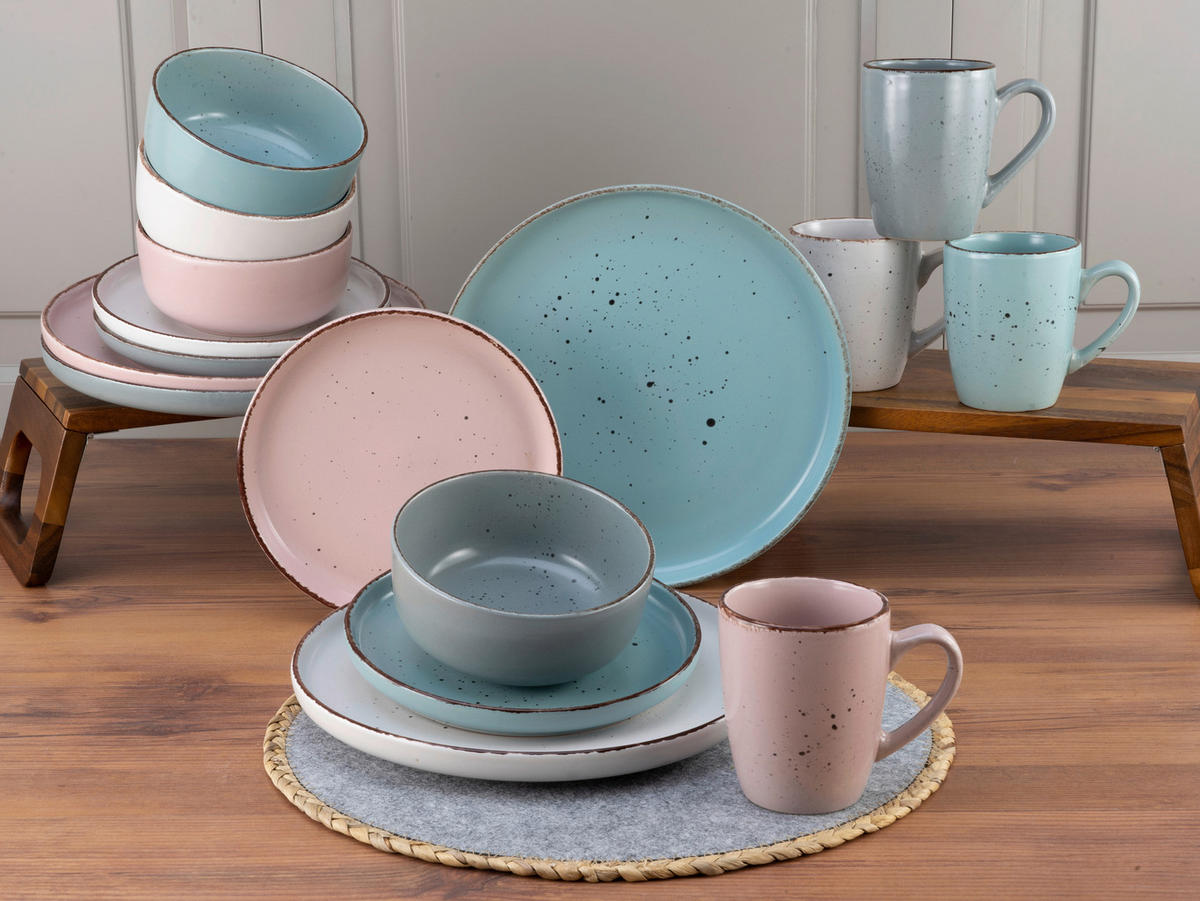 KOMBINOVANÁ SOUPRAVA, 16dílné, kamenina - keramika - Creatable