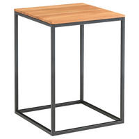 BEISTELLTISCH 40/40/54 cm Wildeiche massiv Schwarz, Eichefarben quadratisch  - Eichefarben/Schwarz, Design, Holz/Metall (40/40/54cm) - Linea Natura