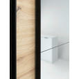 SCHWEBETÜRENSCHRANK  in Eiche Artisan  - Schwarz/Eiche Artisan, KONVENTIONELL, Glas/Holzwerkstoff (175/205/62cm) - Carryhome