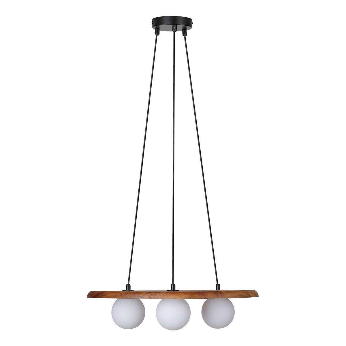 HÄNGELEUCHTE 50/38,5/150 cm  - Akaziefarben, Basics, Glas/Holz (50/38,5/150cm) - Osram