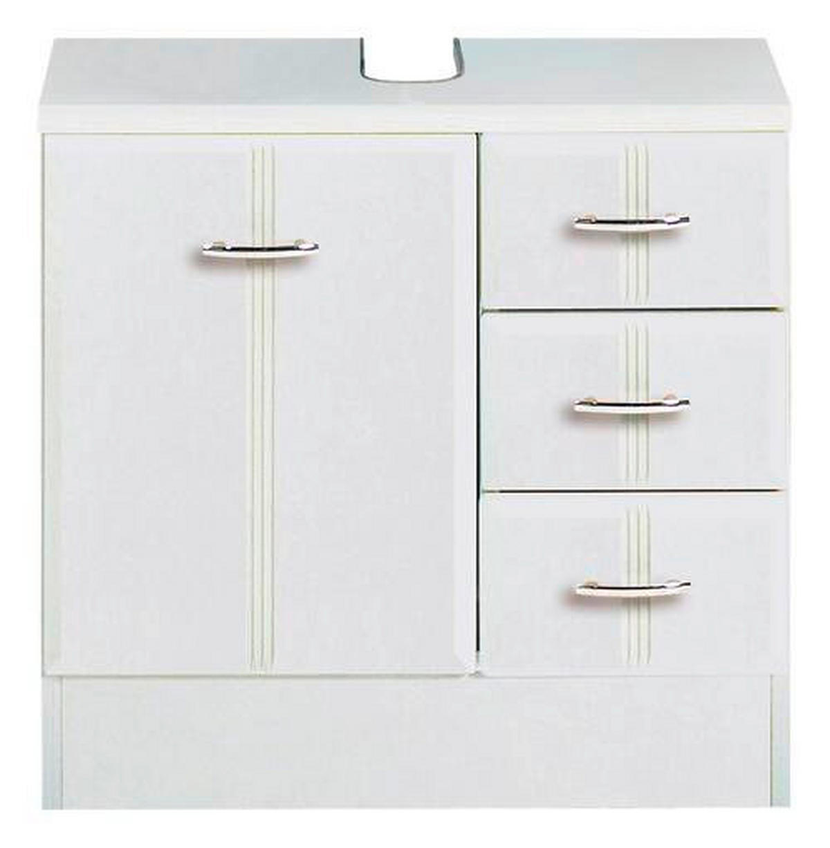 Waschbeckenunterschrank in 60/56/35 cm  - Chromfarben/Weiss, Konventionell, Holzwerkstoff/Kunststoff (60/56/35cm) - Held