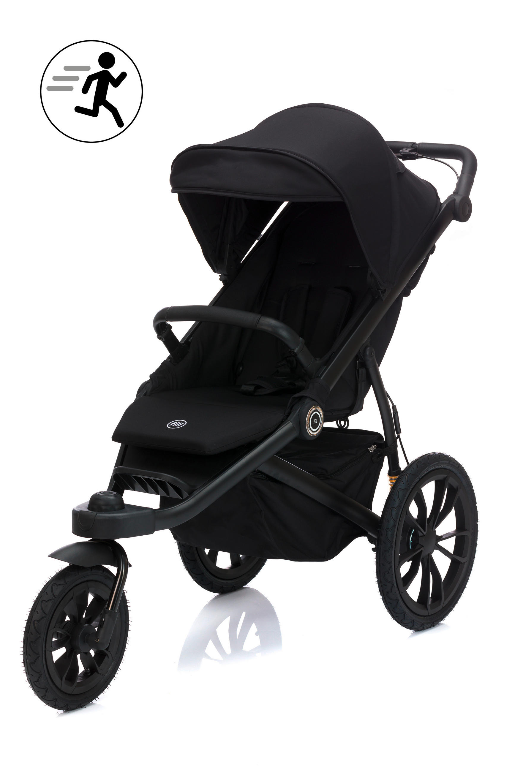 JOGGER Set Jogger Run schwarz  - Salbeigrün/Schwarz, Basics, Textil/Metall (125/57/107cm) - Fillikid