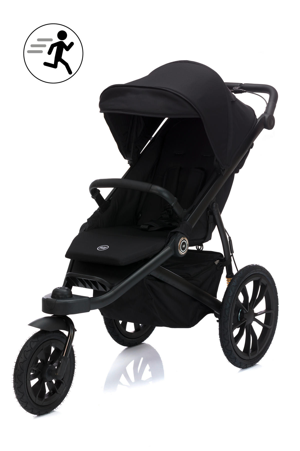 JOGGER Set Jogger Run schwarz  - Salbeigrün/Schwarz, Basics, Textil/Metall (125/57/107cm) - Fillikid