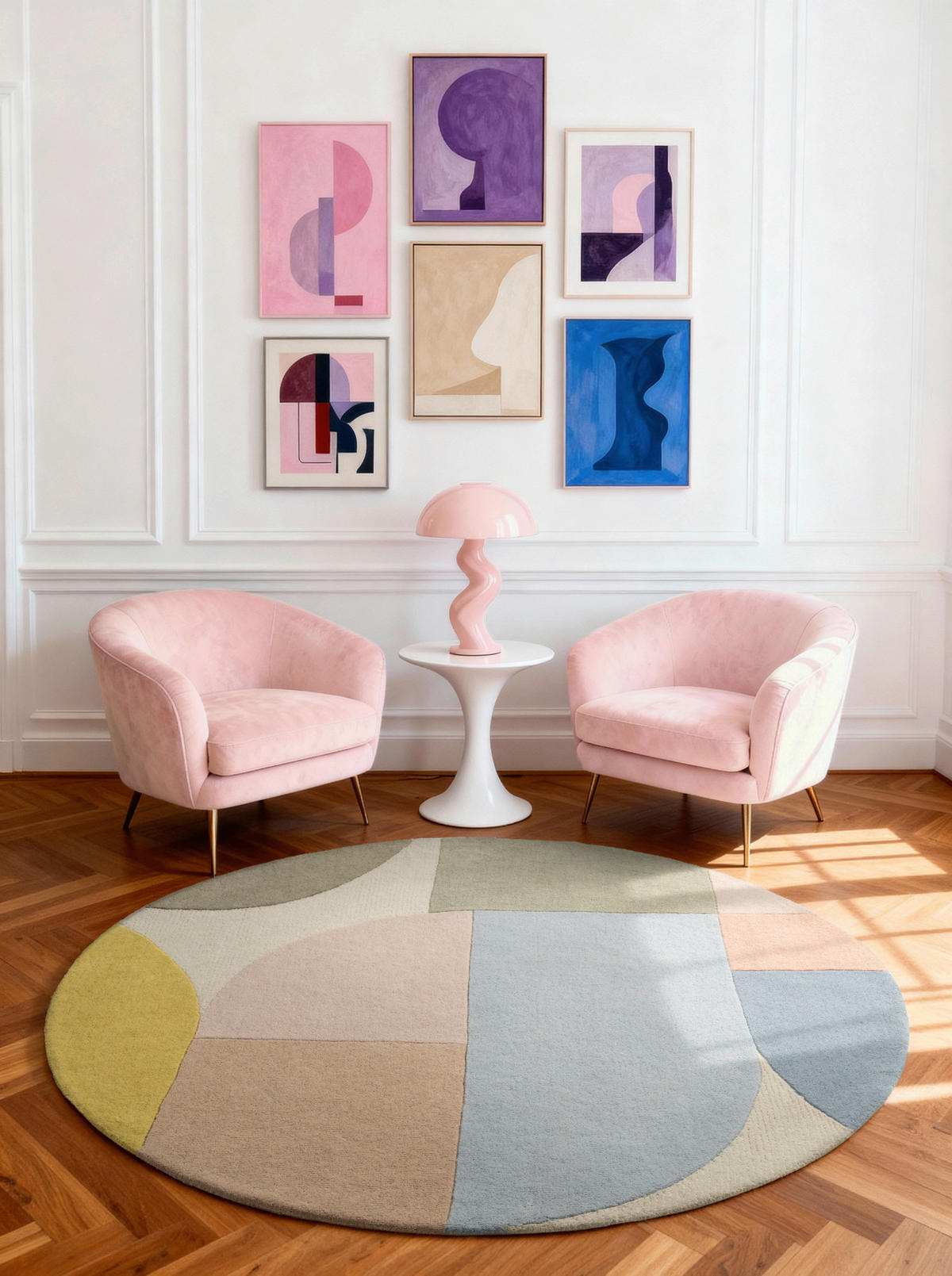 WOLLTEPPICH 160 cm Westminster Piccadilly Creme, Multicolor rund  - Multicolor/Creme, Basics, Textil (160cm) - Ted Baker