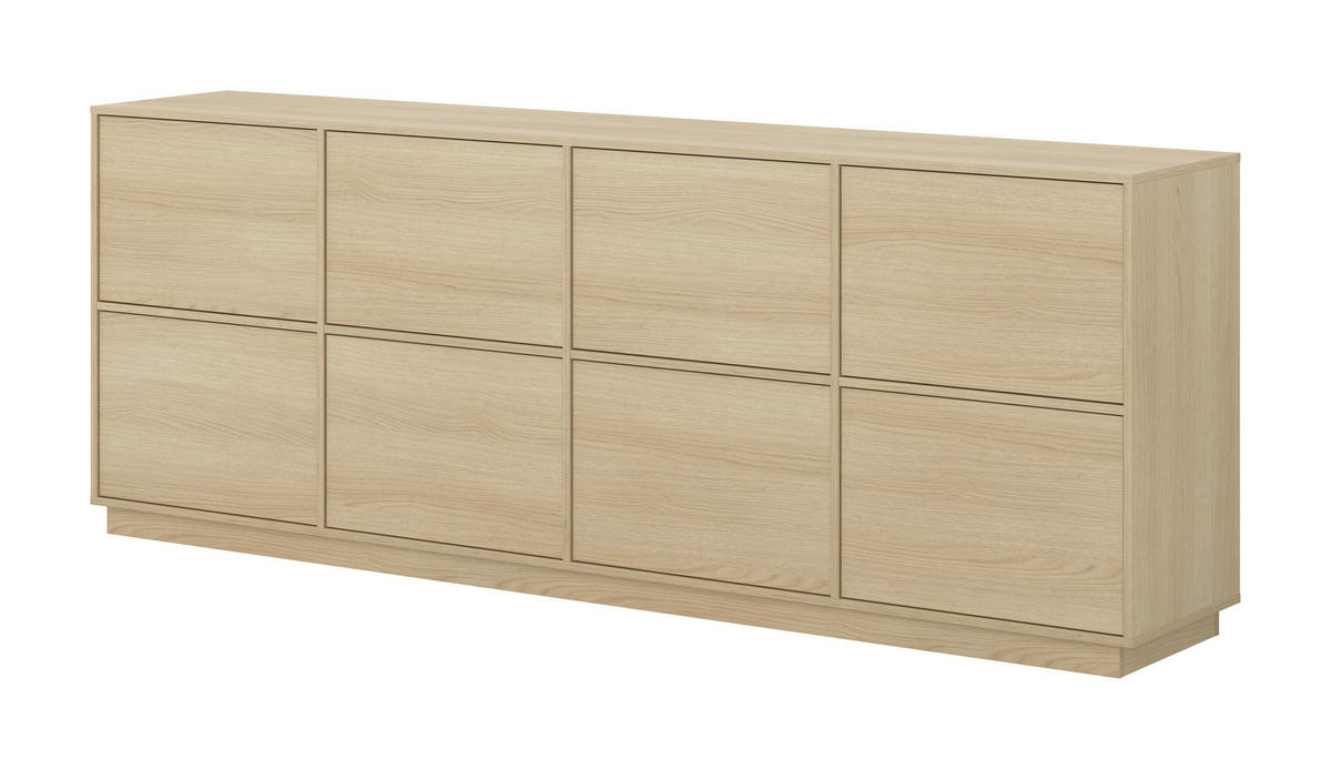 SIDEBOARD Japandi  in 220,5/82,5/41,5 cm  - Eichefarben, Design, Holzwerkstoff (220,5/82,5/41,5cm) - MID.YOU