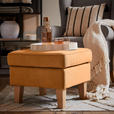 HOCKER in Textil Orange  - Eichefarben/Orange, Design, Holz/Textil (55/44/55cm) - Carryhome