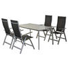 GARTENSET Aluminium  - Silberfarben/Schwarz, MODERN, Textil/Metall - Gardenson