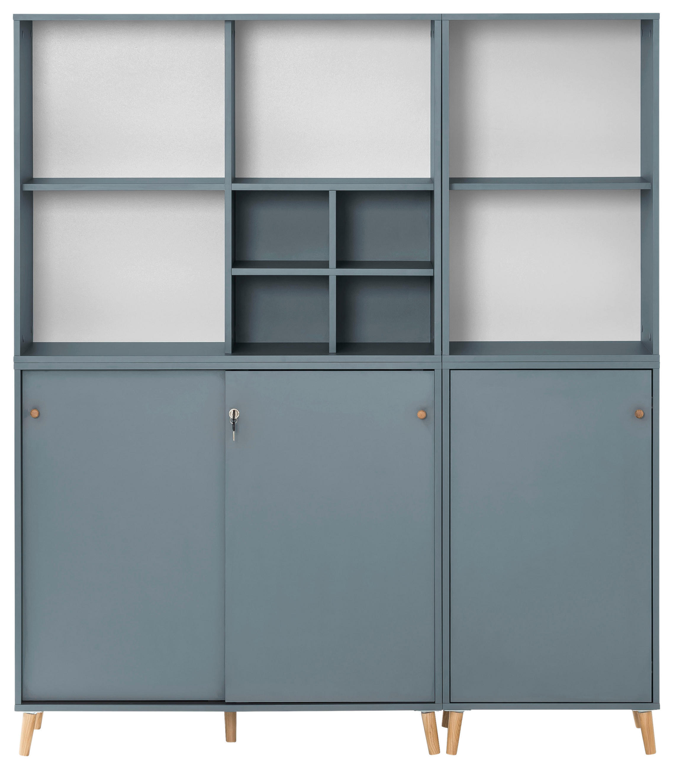 AKTENSCHRANK Petrol  - Petrol, MODERN, Holzwerkstoff (151,05/175,2/41cm) - MID.YOU