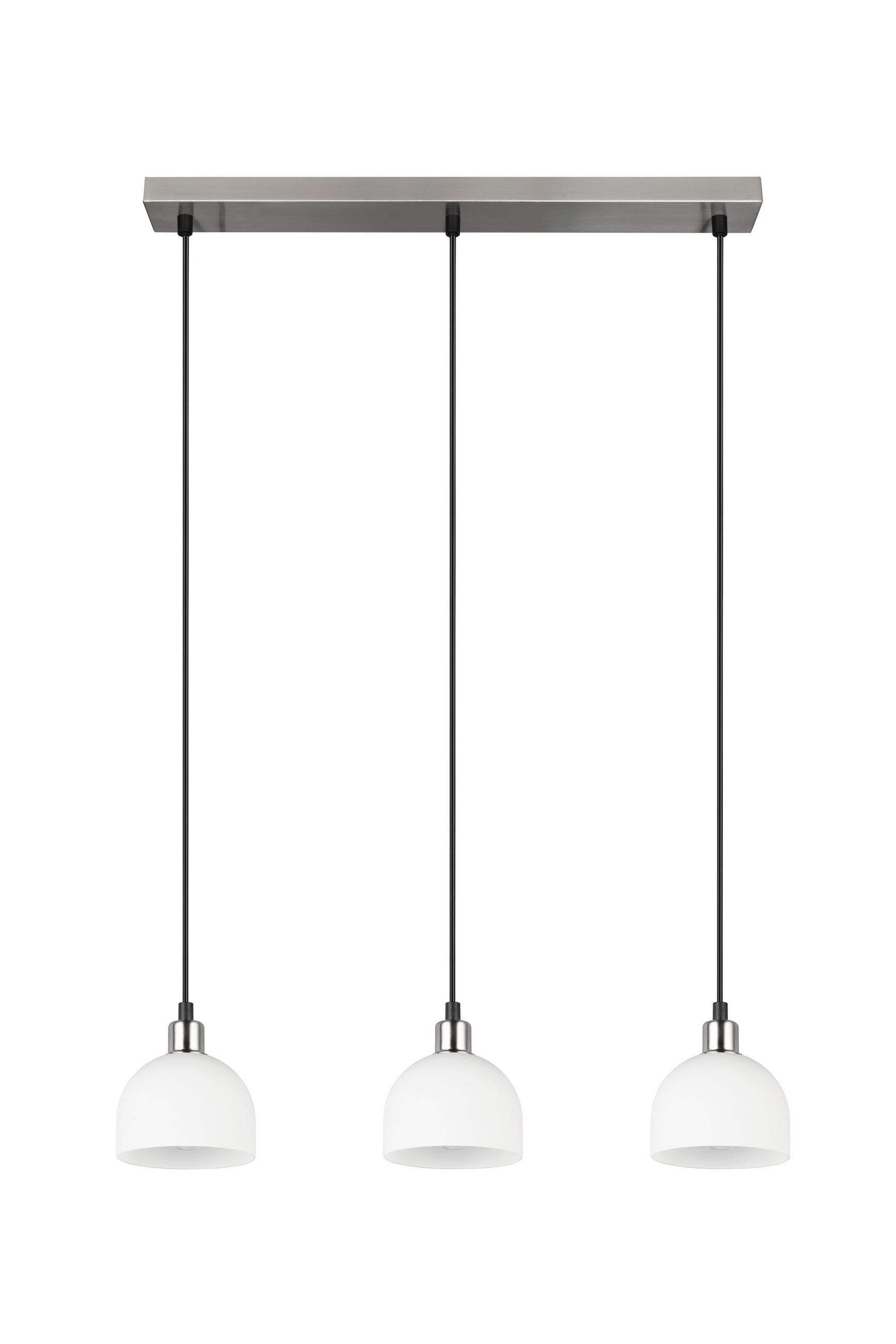 PENDELLEUCHTE  60,0/150,0/12,0 cm   - Weiss/Nickelfarben, Basics, Glas/Metall (60,0/150,0/12,0cm)