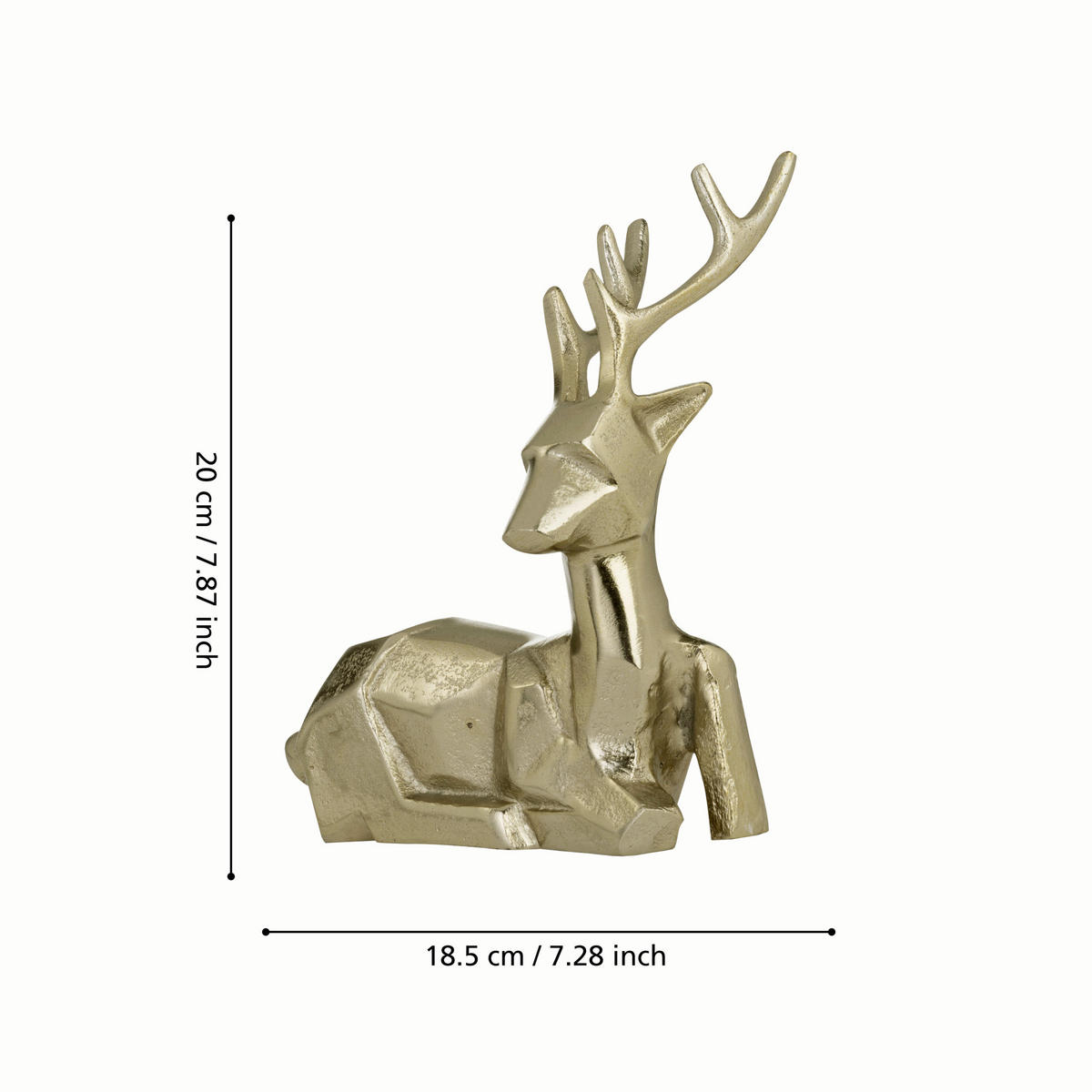 DEKOHIRSCH - Messingfarben, LIFESTYLE, Metall (18,5/11,5/20cm)
