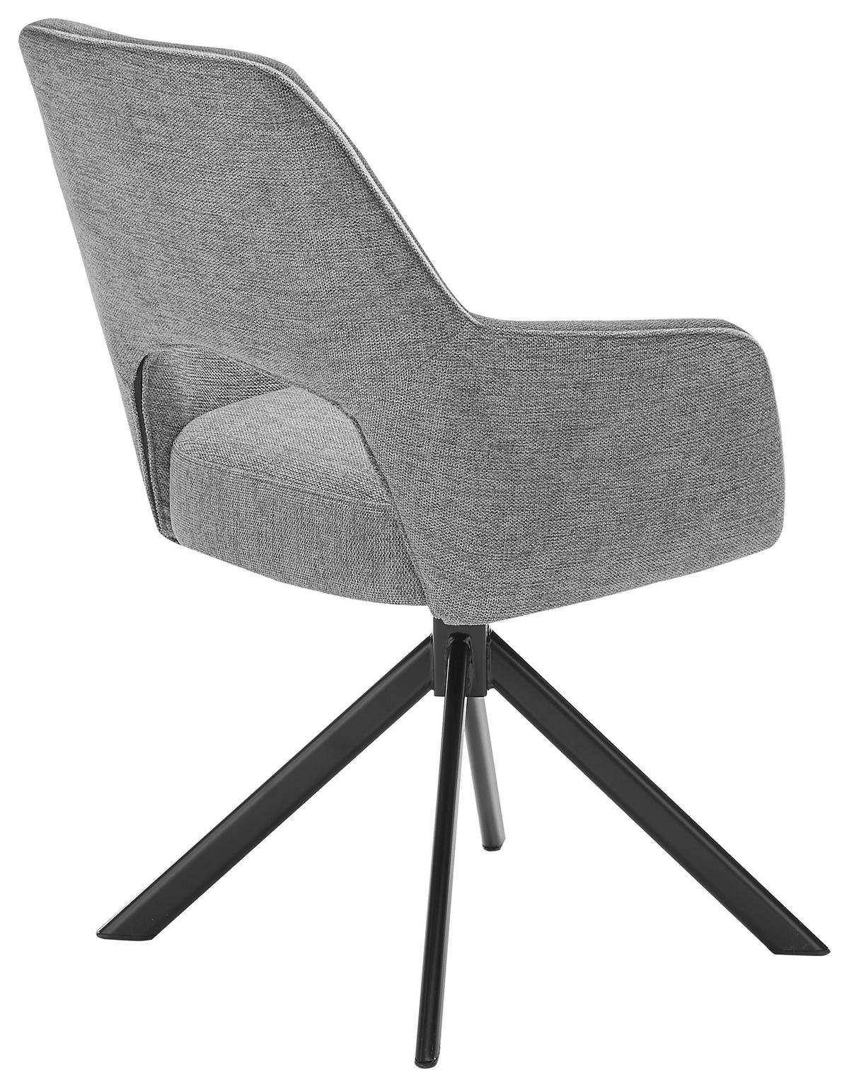 ŽIDLE S PODRUČKAMI, železo, šedá, černá - šedá/černá, Design, kov/textil (58/89/62cm) - SetOne by Musterring