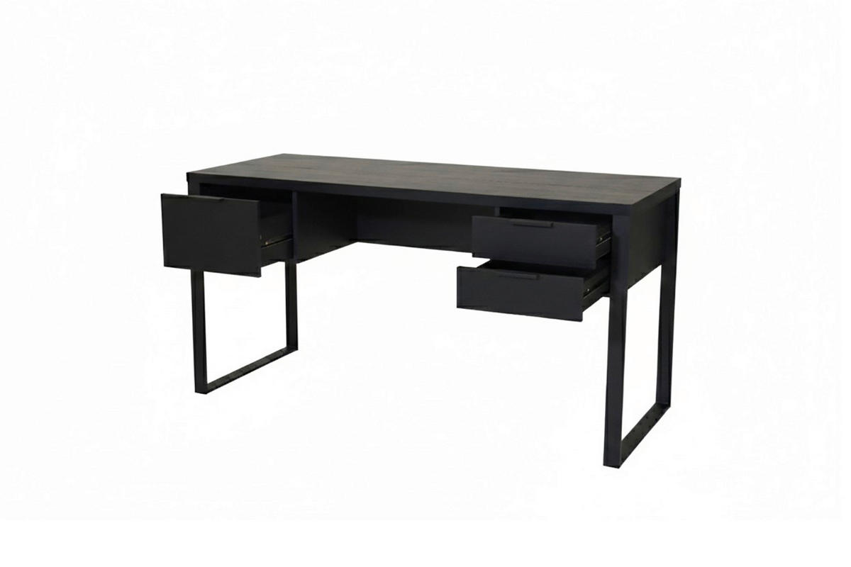 SCHREIBTISCH 150/120/76 cm Schwarz Stauraum, in verschiedenen Holz-Dekoren erhältlich  - Schwarz, Lifestyle, Holzwerkstoff/Metall (150/120/76cm)