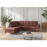 ECKSOFA in Vliesstoff Kombination Echtleder/Stoff Rotbraun  212/244 cm  - Rotbraun/Schwarz, MODERN, Leder/Textil (212/244cm) - Sit & More