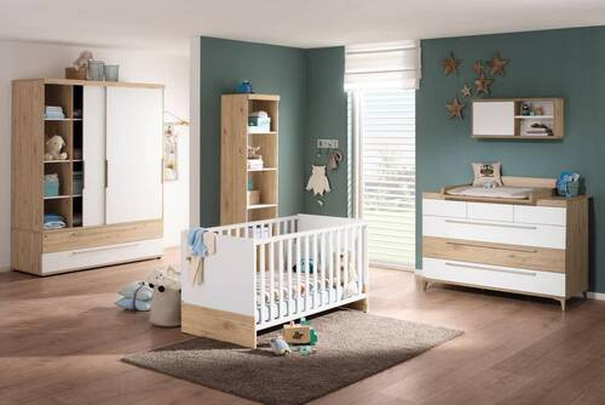 KOMMODE Remo  in  - Edelstahlfarben/Eichefarben, Basics, Holzwerkstoff/Metall (141,2/94,3/55,9cm) - Paidi
