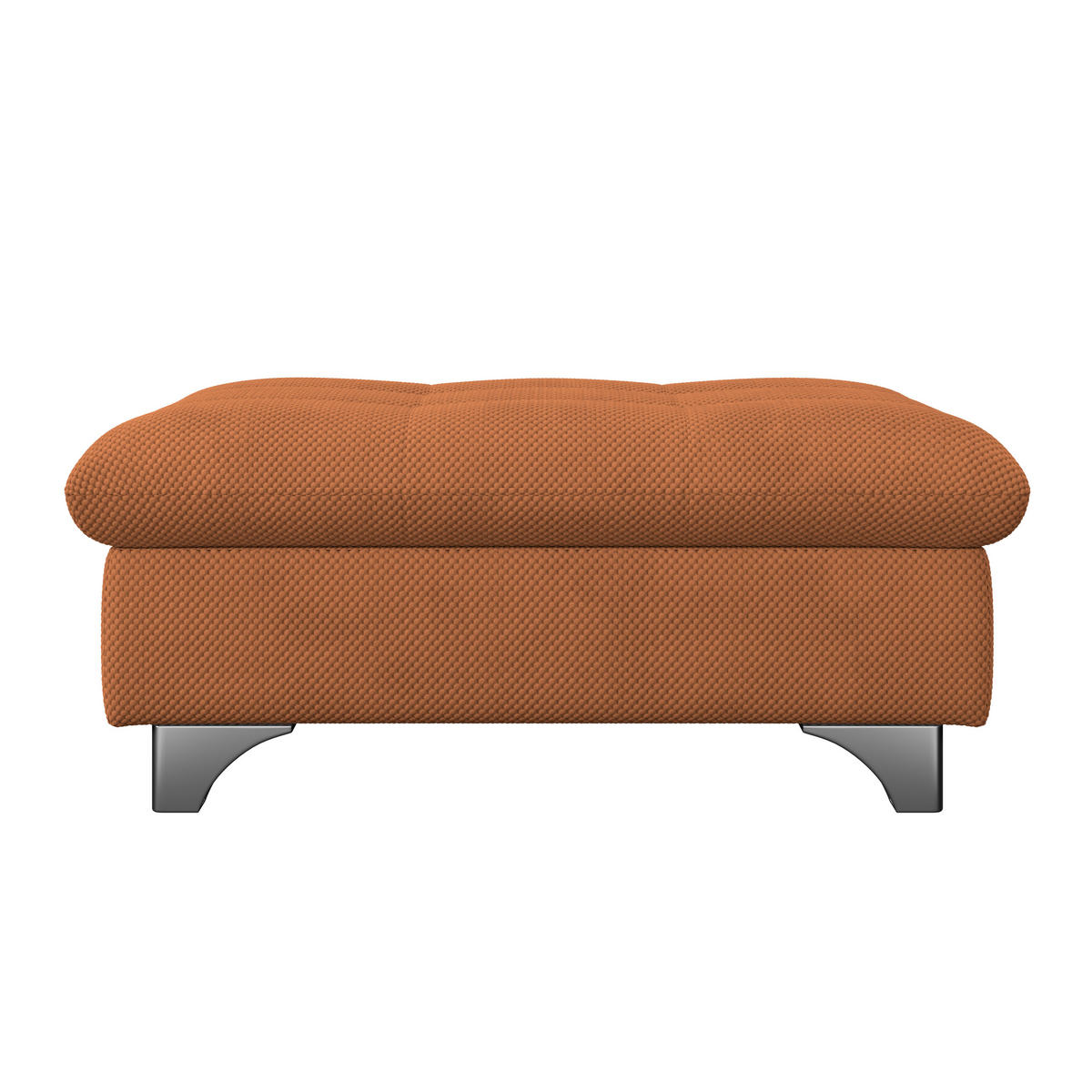 HOCKER Chenille Terracotta  - Chromfarben/Terracotta, KONVENTIONELL, Textil/Metall (108/46/108cm) - Livetastic