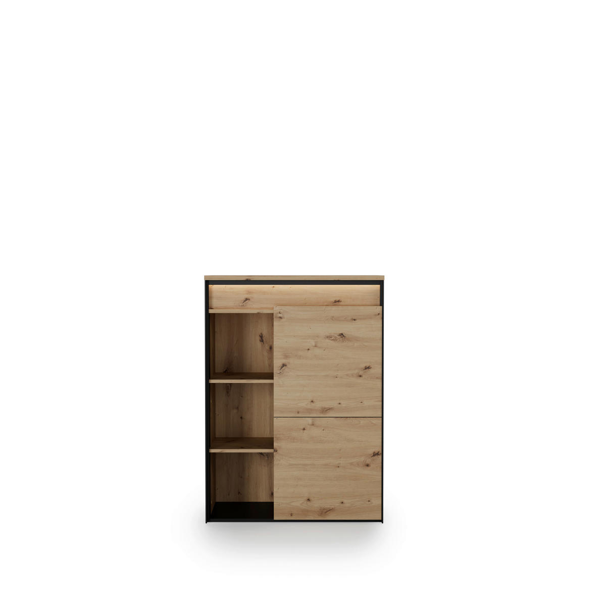HIGHBOARD EDRA OFFICE 88/123/38 cm  - Schwarz/Eiche Artisan, KONVENTIONELL, Holzwerkstoff/Kunststoff (88/123/38cm) - Hom`in