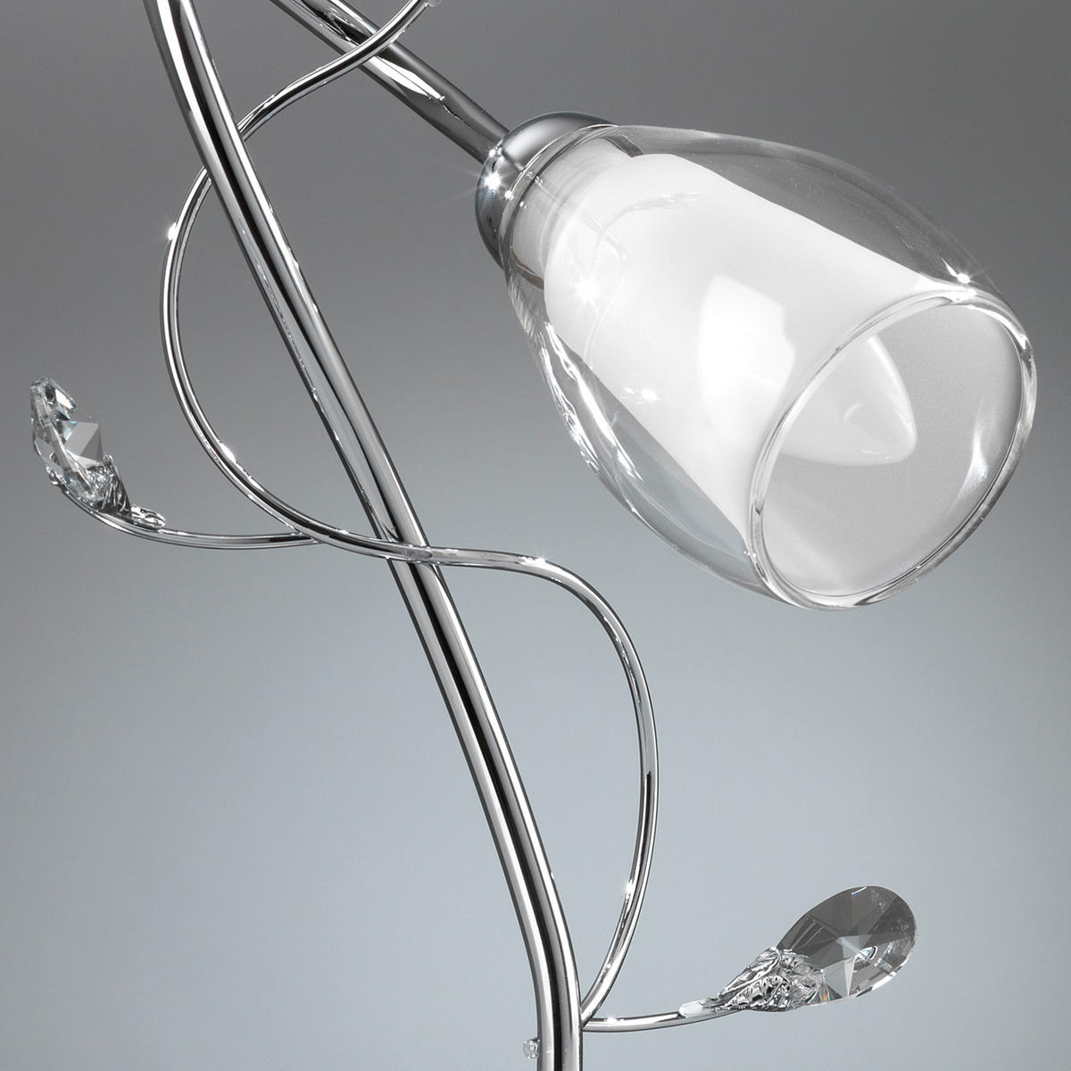 KRISTALL-TISCHLEUCHTE 20/20/30 cm   - Chromfarben/Cappuccino, Basics, Glas/Kunststoff (20/20/30cm)
