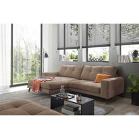 ECKSOFA ROCKPORT Taupe Webstoff  - Taupe/Schwarz, Basics, Textil/Metall (171/247cm) - Livetastic