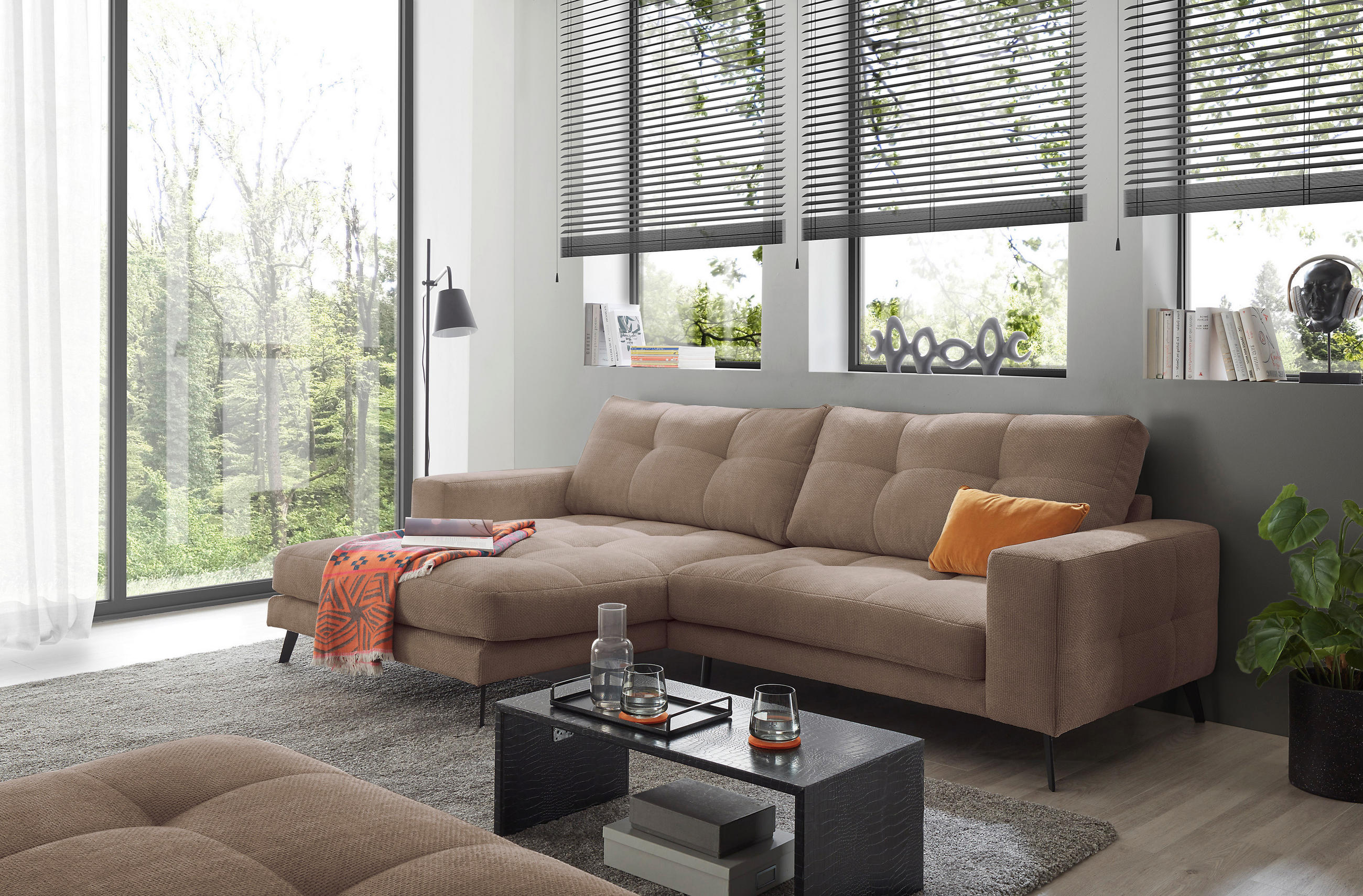 Livetastic ROHOVÁ SEDAČKA, textil, šedohnědá