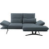 ECKSOFA in Echtleder Blau  - Blau/Schwarz, Design, Leder/Metall (210/130cm) - Dieter Knoll
