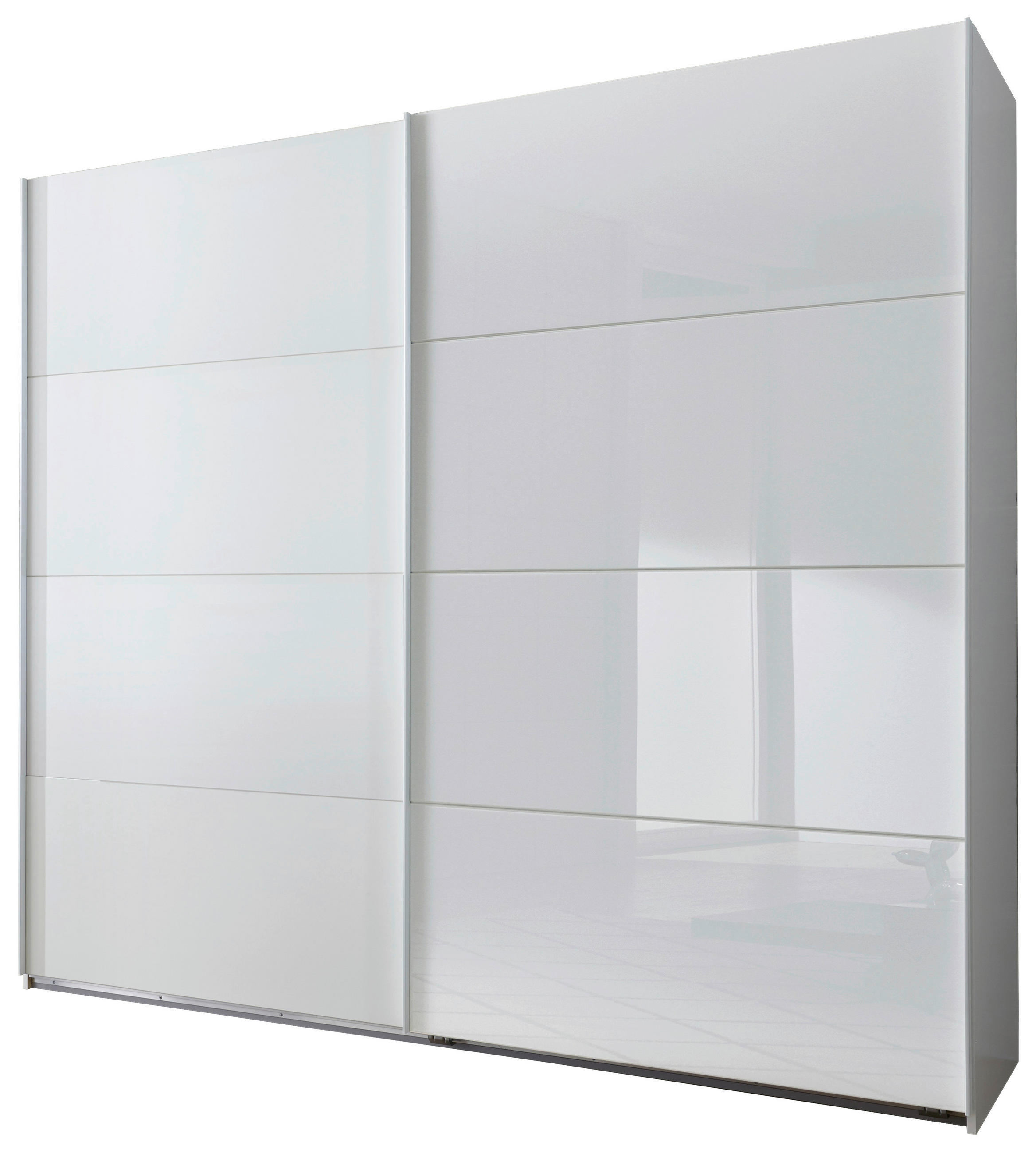 OMARA Z DRSNIMI VRATI, bela  - bela, Basics, kovina/leseni material (225/210/65cm) - Xora