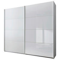 OMARA Z DRSNIMI VRATI, bela  - bela, Basics, kovina/leseni material (225/210/65cm) - Xora