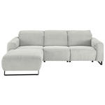 ECKSOFA  in Cord Hellgrau  180/266 cm  - Hellgrau/Schwarz, KONVENTIONELL, Textil/Metall (180/266cm) - Hom`in
