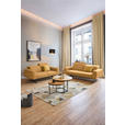 2-SITZER-SOFA in Leder Senfgelb  - Senfgelb/Schwarz, Design, Leder/Holz (174/76-97/102cm) - Novel
