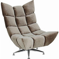 SESSEL in Samt Grau  - Alufarben/Grau, Trend, Textil/Metall (87/115/114-129cm) - Bretz