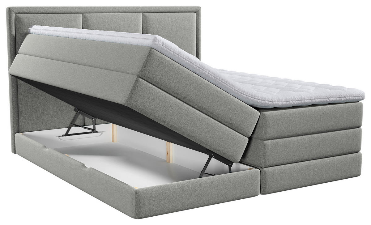 BOXSPRINGBETT 200/200 cm  in Taupe  - Taupe, Design, Holzwerkstoff/Kunststoff (200/200cm) - MID.YOU