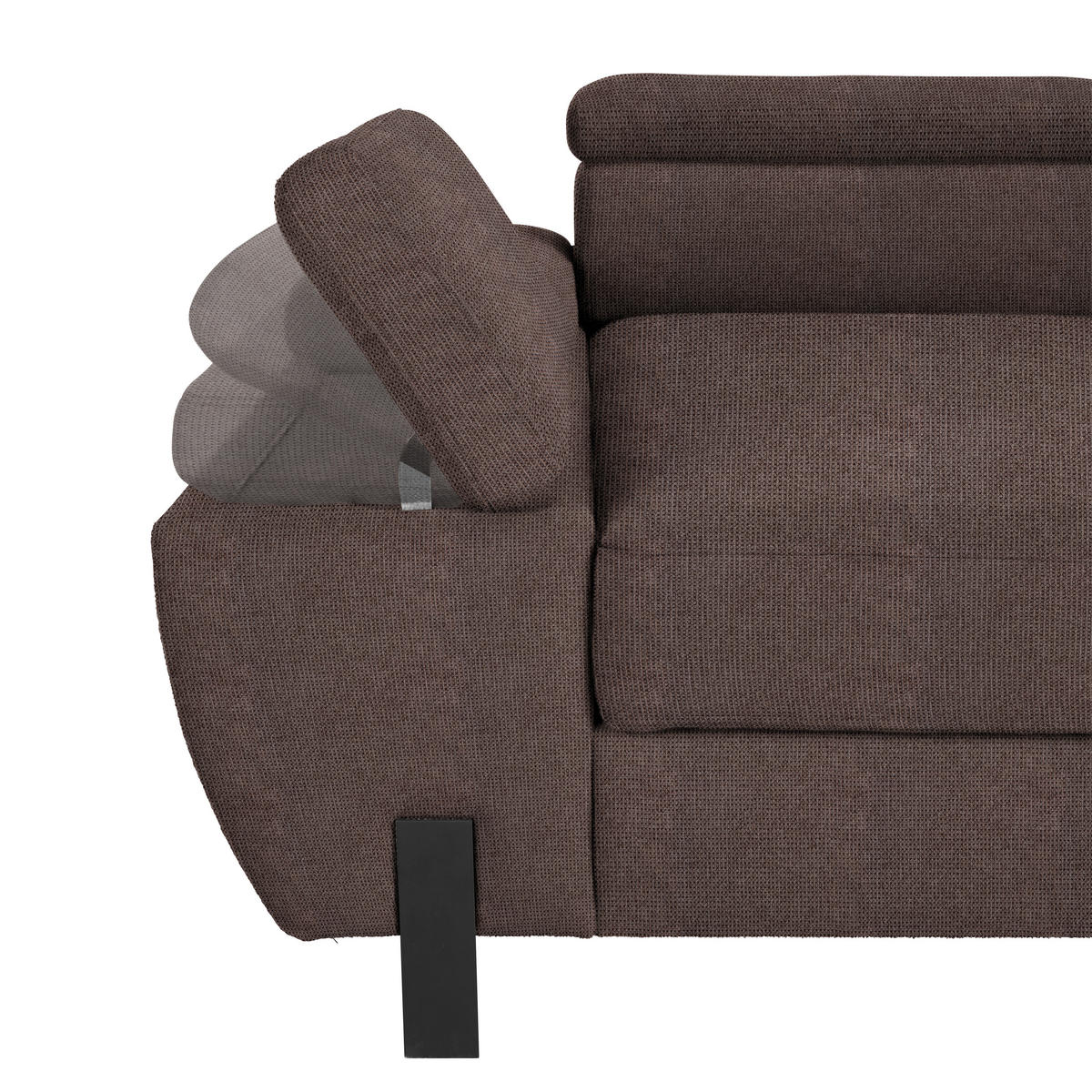 HÖRNSOFFA i vävt tyg mörkbrun  - svart/mörkbrun, Modern, metall/trämaterial (277/90/189cm) - MID.YOU