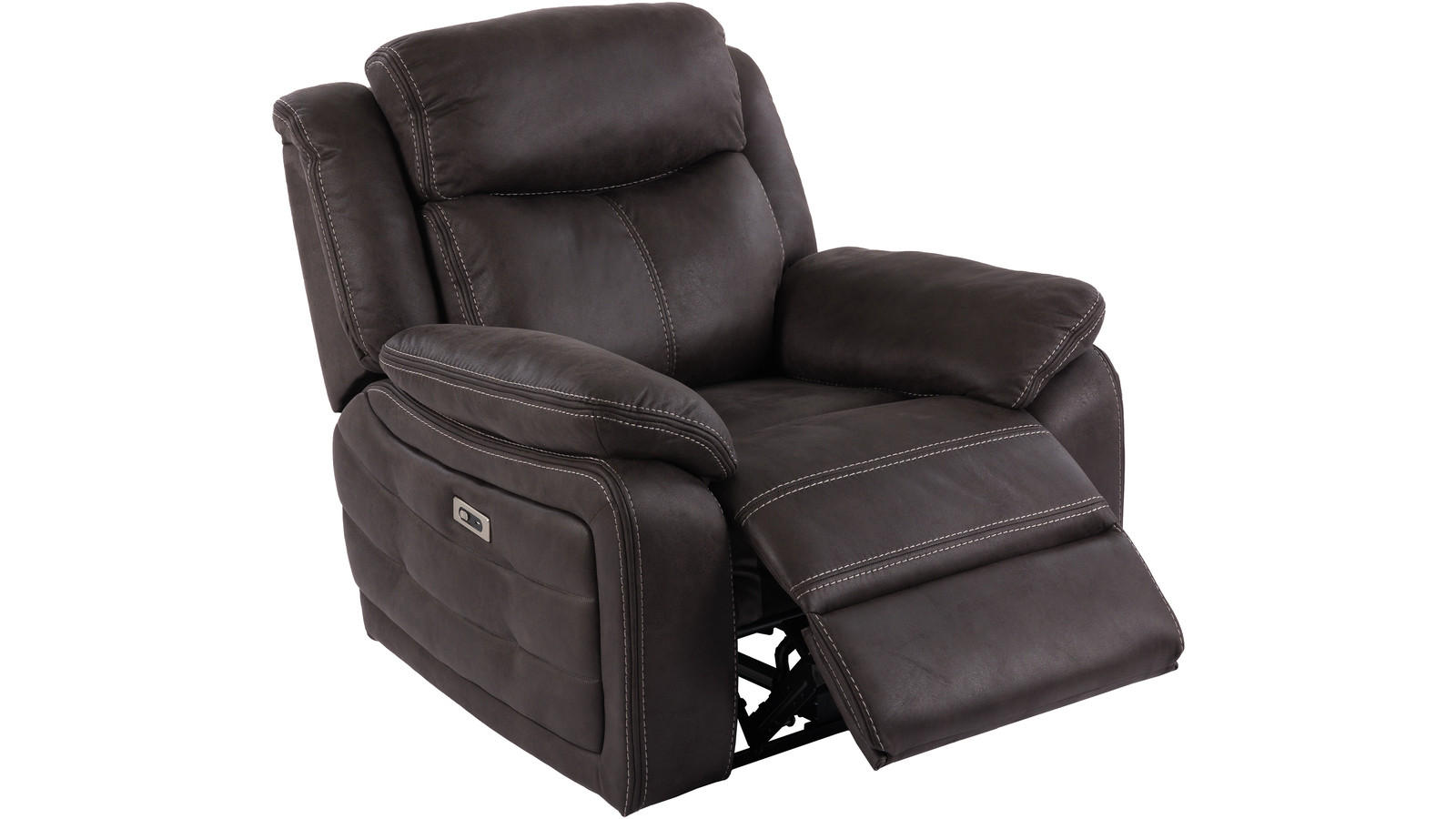 RELAXFÅTÖLJ i trä, metall, textil brun  - brun, Klassisk, metall/trä (101/105/99cm) - Best Price